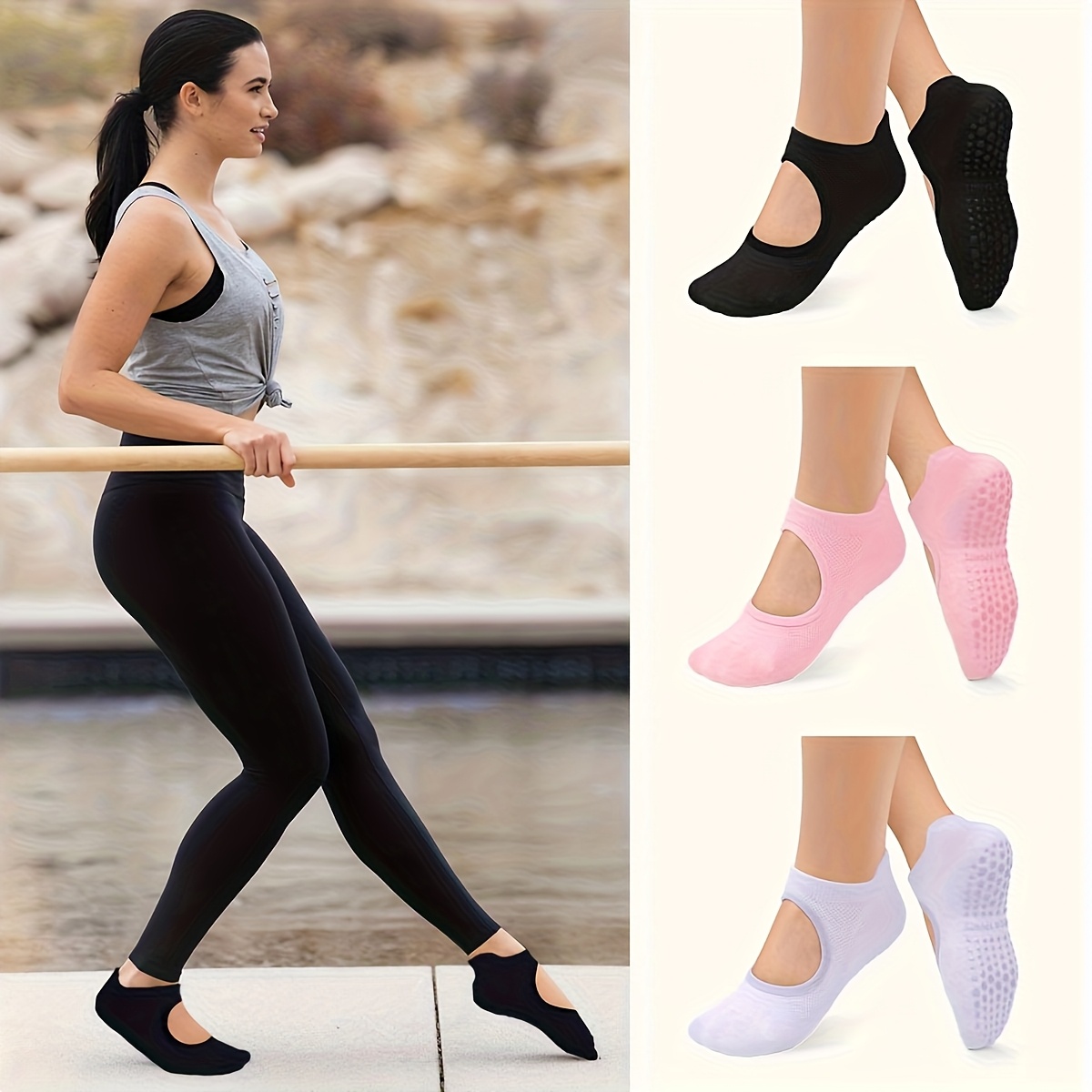 Chaussettes antidérapantes pou - Medias Para Pilates Y Yoga avis et prix